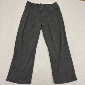 Halara Corduroy Pants Womens Large Petite Black Pleated Wide Leg Baggy